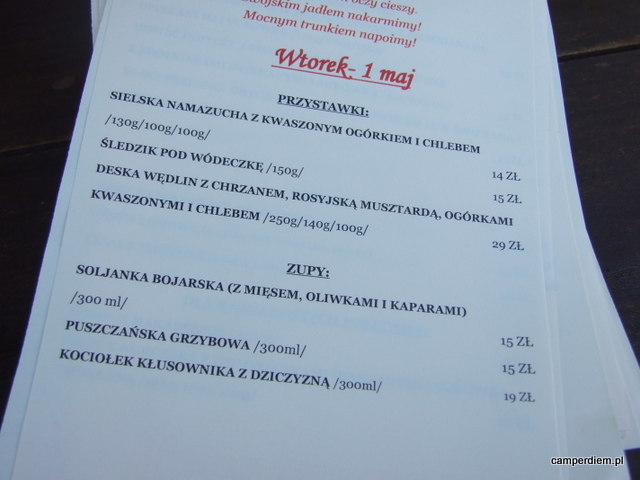 menu Sioło Budy